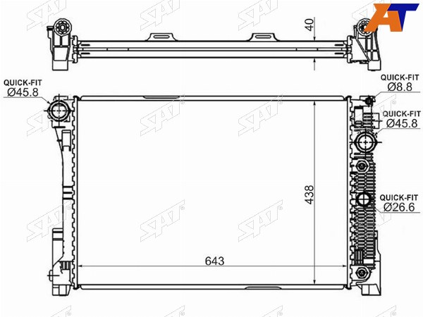 Радиатор Mercedes-Benz C-Class 07-15  E-Class 09-17  CLS-Class 10-14  GLK-Class 08-15