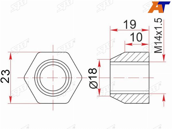Гайка колесная RR RH TOYOTA DYNATOYOACE G15HIACE 85-95