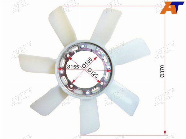 Крыльчатка вентилятора TOYOTA 2-3B,2C,5K,7K,1RZE,1TR-FE,3Y