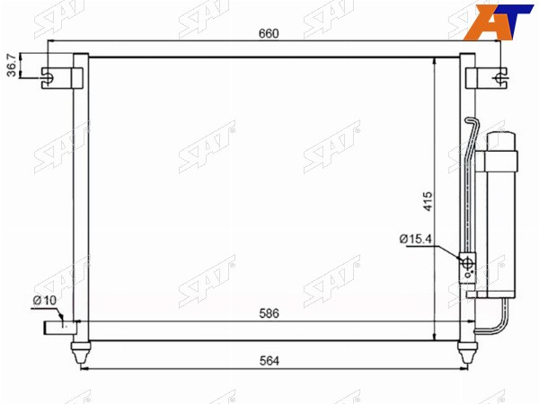 Радиатор кондиционера Chevrolet Aveo 02-11  Kalos 03-08  Daewoo Kalos 02-08