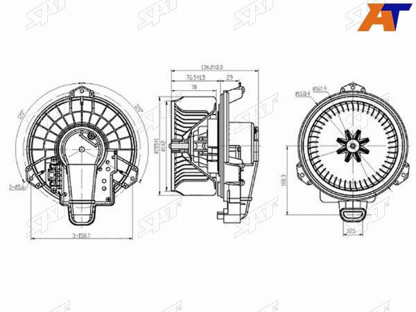 Мотор отопителя салона TOYOTA COROLLA ZE15 06-RAV4 A3 05-RAV4 A4 13-PRIUS ZVW3 09-(LHD)