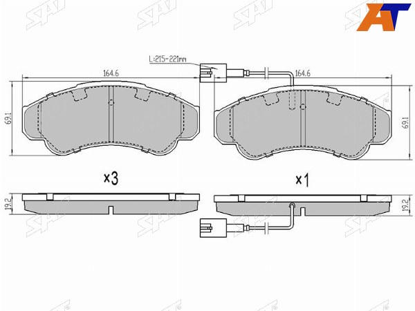 Колодки тормозные перед PEUGEOT BOXER 02-CITROEN JUMPER 02-FIAT DUCATO 02-