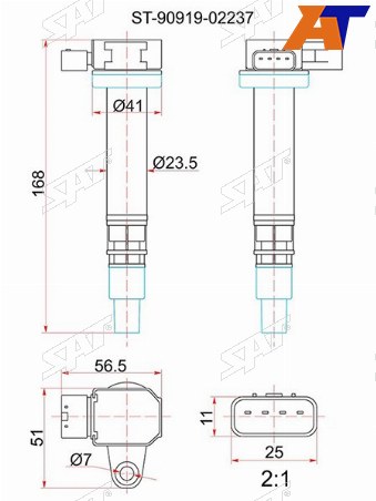 Катушка зажигания TOYOTA 3RZ RZN1821RZJ12RCHLY230280RZU283400
