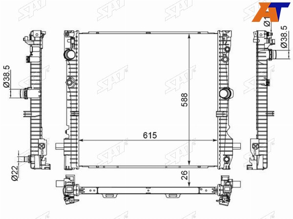 Радиатор BMW X3 17-21  X4 18-21