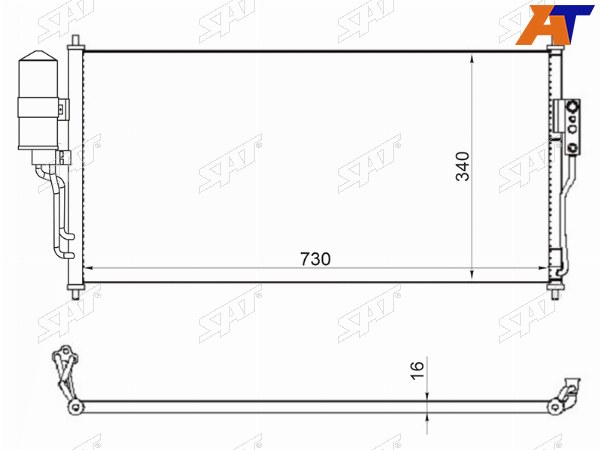 Радиатор кондиционера Nissan Almera Classic 06-12