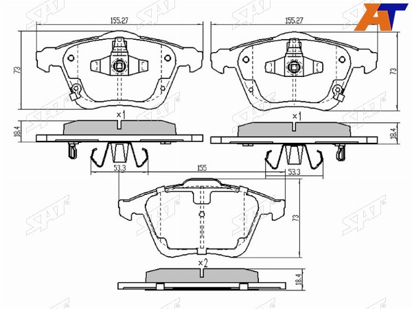 Колодки тормозные перед MAZDA 6ATENZA GGGH