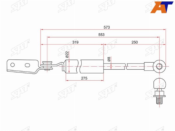 Амортизатор задней двери SUBARU FORESTER 02-08 RH