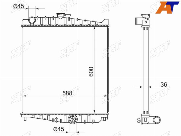 Радиатор Nissan Diesel Condor 91-
