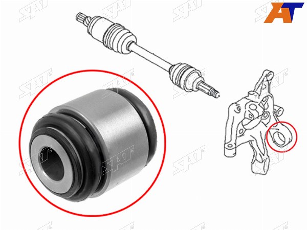 Сайлентблок задней цапфы SUBARU IMPREZA 07-11зад. развальной тяги MMC AIRTREKOUTLANDER 02-06