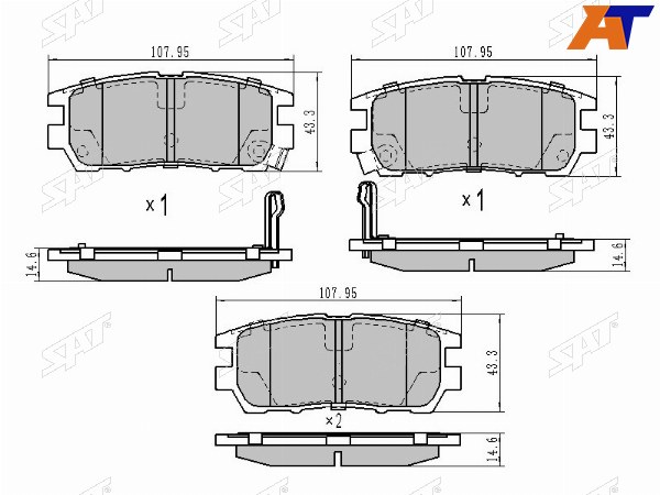 Колодки тормозные зад MMC PAJERO 90-99 GALANT 03-