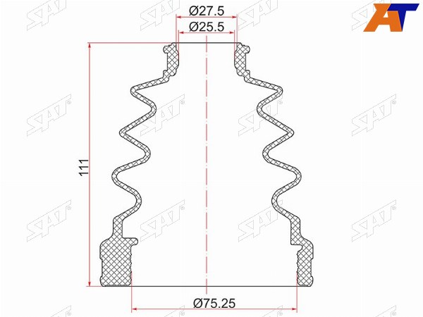 Пыльник шруса внутреннего LH TOYOTA ACV3ACV40 NZT260ANE10ACUMCU2030ACM21ACR30AZR65