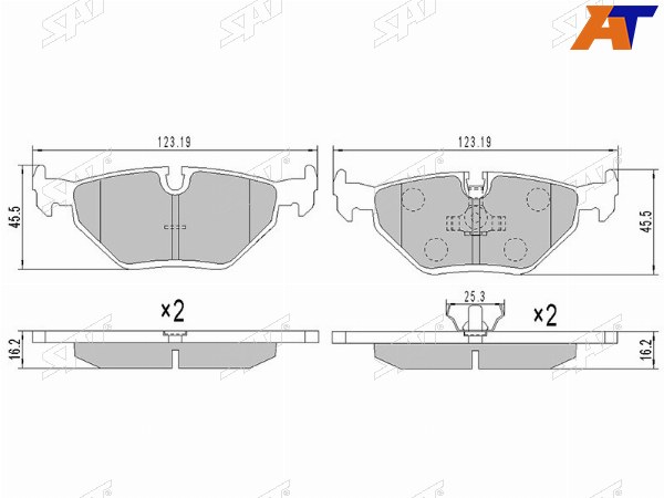 Колодки тормозные зад BMW 3 E46-E36