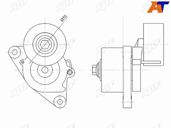 Натяжитель приводного ремня NISSAN NAVARAPATHFINDER 2,5D 04-
