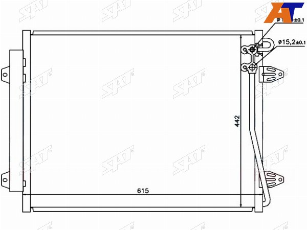 Радиатор кондиционера Volkswagen Passat 05-15  Passat CC 08-16
