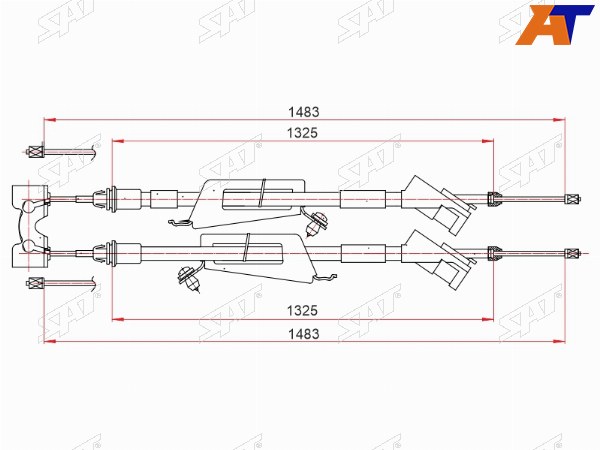 Трос ручного тормоза FORD FOCUS I