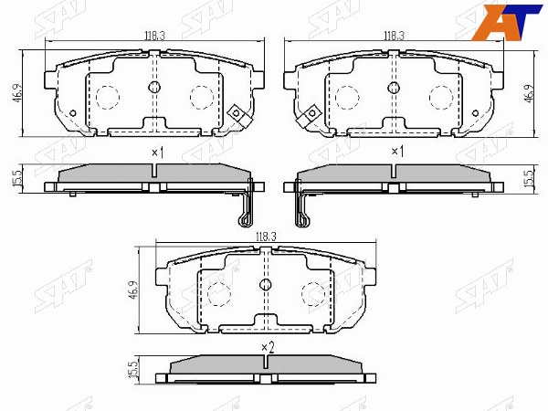 Колодки тормозные зад KIA SORENTO 02-06