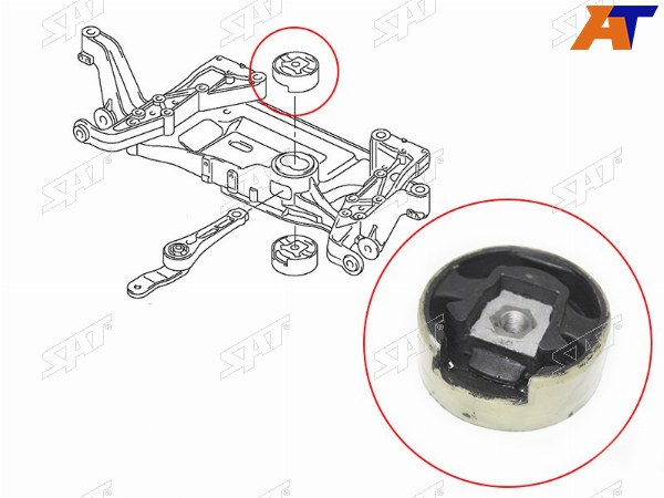 Сайлентблок подрамника верхний VW JETTA 05-16GOLF 03-PASSAT 05-15TIGUAN 07-SKODA YETI 10-OCTAVI