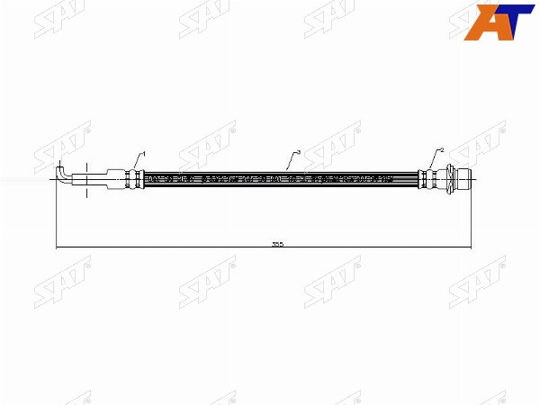 Шланг тормозной задний (Таиланд) TOYOTA LAND CRUISER 200LEXUS LX570 07- LH=RH
