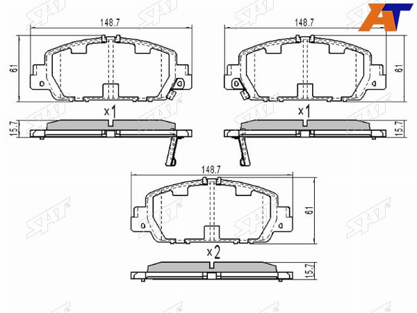 Колодки тормозные перед HONDA ACCORD VIII VEZEL RU1-4 13-STEPWGN RP 15-