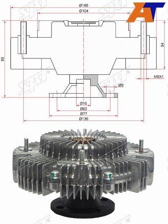 Вискомуфта TOYOTA DYNA,HIACE,HILUX,LAND CRUISER PRADO 3RZ-F 95-