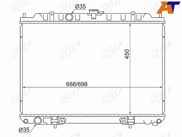 Радиатор Nissan X-Trail 00-07  Liberty 98-04  Prairie 98-04