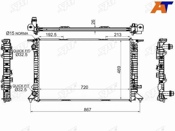 Радиатор Audi A4 08-15  A5 07-16  A6 10-18  A7 10-18
