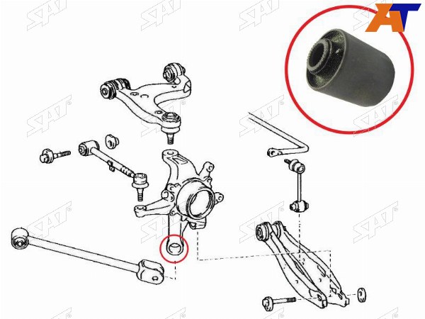 Сайлентблок неподвижный задней цапфы Mark2,Altezza,Verossa 00-GEELY ATLAS (NL-3) 16-