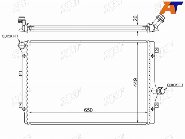 Радиатор Audi A3 03-13  Skoda Octavia 04-13  Volkswagen Golf 03-16  Jetta 05-19  Passat 05-11