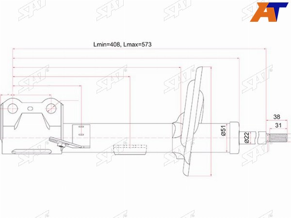 Стойка передняя LEXUS RX270350450H 08- RH