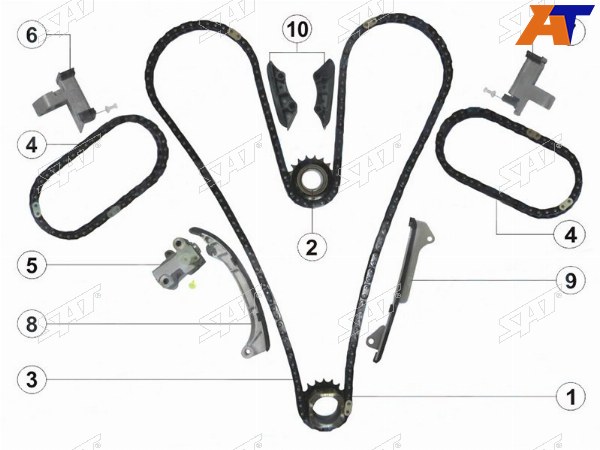 Комплект цепи ГРМ TOYOTA CAMRY,HIGHLANDER,RAV4, LEXUS IS,GS 2-4GR