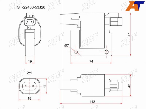 Катушка зажигания NISSAN ALMERA TINO V10SUNNY B15 SR20GA14CA16