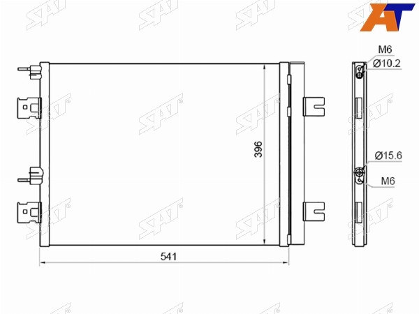 Радиатор кондиционера Nissan Almera 12-  Terrano 14-  Renault Duster 10-21  Logan 04-16  Sandero