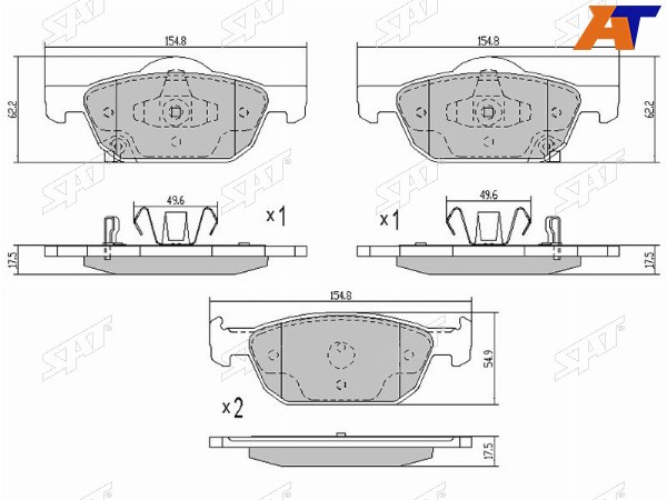 Колодки тормозные перед HONDA ACCORD CU 08-13CIVIC FBFK 12-