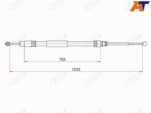 Трос ручного тормоза BMW 3 E9091 RHLH 05-10