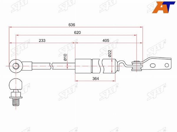 Амортизатор крышки багажника MAZDA MPV LW 99-06 RH