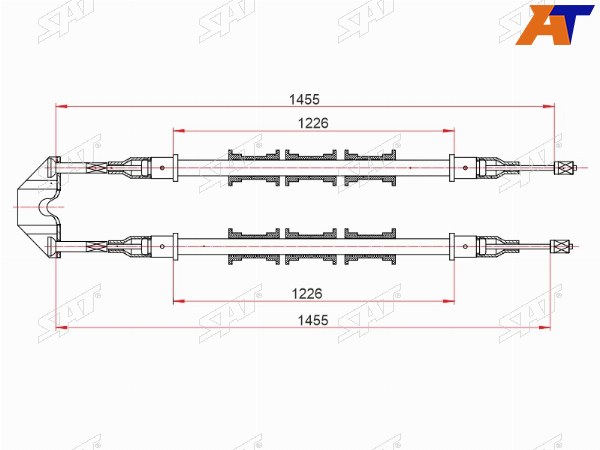 Трос ручного тормоза OPEL VECTRA B  95-02