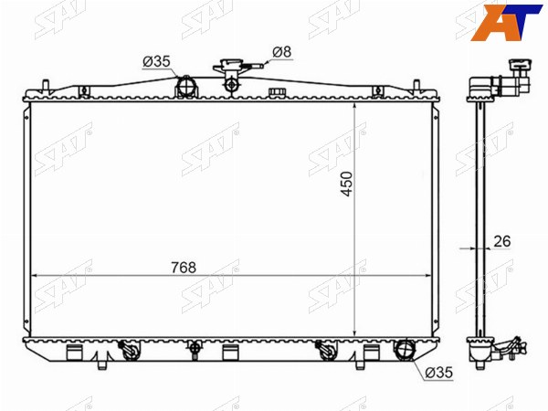 Радиатор Lexus RX270 10-15  RX350 08-15  RX450h 09-15  Toyota Sienna 10-14