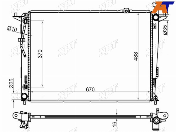 Радиатор Hyundai Santa Fe 05-19  Kia Sorento 09-21  Hyundai Grand Santa Fe 13-18