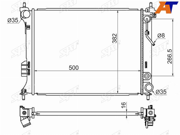 Радиатор Hyundai i20 08-14  Kia Venga 10-17