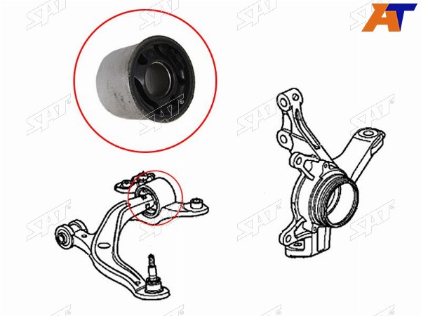 Сайлентблок переднего рычага задний HONDA STREAM 06-14 LH=RH