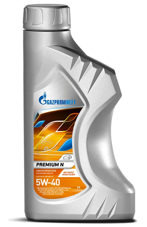 GAZPROMNEFT 253140422 Масло моторное синтетическое Premium N 5W40 SN/CF, A3/B4 1л