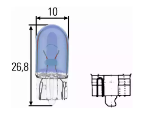 HELLA 8GP003594261 Лампа накаливания Blue Light; 12V 5W; W5W
