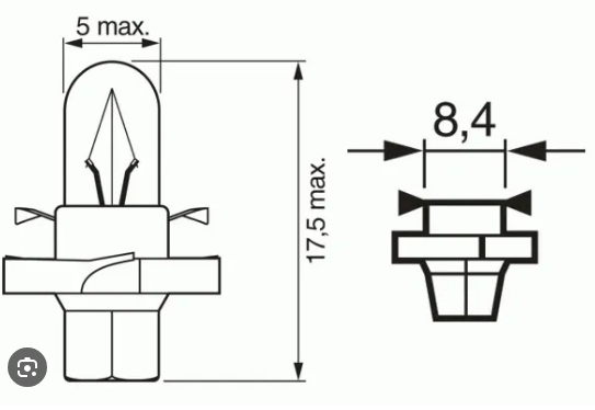 LYNX L13506D лампа! T4.7 12V 1.2W BX8.4d