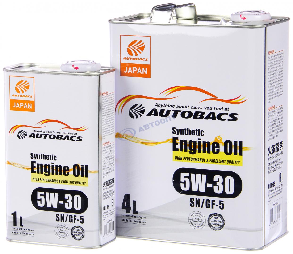 Масло моторное Autobacs Engine Oil 5W30 [SNGF-5] синтетическое 4л (металлическая канистра) (4 + 1)