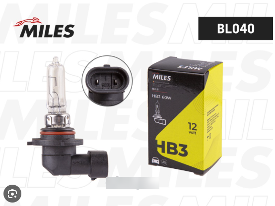 MILES BL040 Лампа HB3 12V 60W P20d