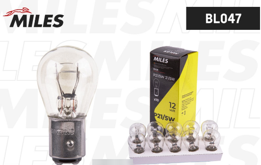 MILES BL047 Лампа накаливания P21/5W BAY15d 12V