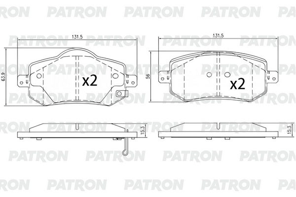 PATRON PBP347 Передние колодки тормозные CHERY ARRIZO 8 2022