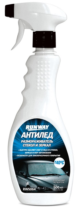 RUNWAY RW5064 Антилед Размораживатель для стекол и зеркал 500мл