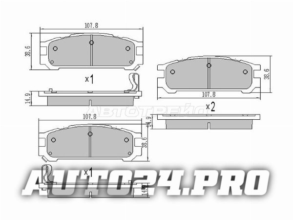 Колодки тормозные зад SUBARU IMPREZA GC/GF 92-/LEGACY BC/BD/BG 89-/LEGACY BE/BH/BJF 89-/SVX 92-