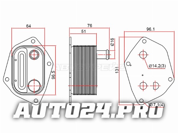 Радиатор масляный HYUNDAI ELANTRA 06-10/GETZ 02-/I30 07-/KIA CEED 07-12/CERATO 04-/RIO 05-10